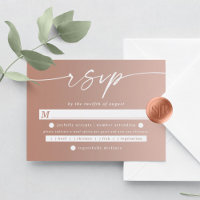 Chic Ombre Clay & Blush Pink Wedding Meal Choice