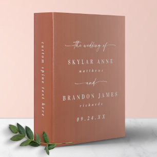 Chic Ombre Terracotta & Blush Wedding Photo Album Binder