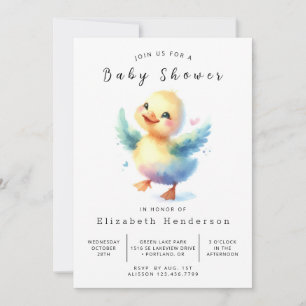 Chic Online Duck Baby Shower  Invitation