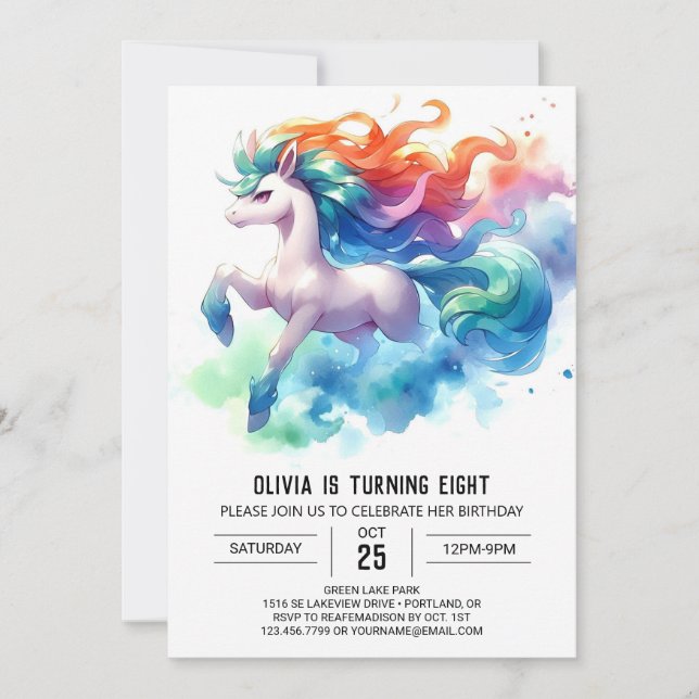 Chic Online Horse Birthday Invitation (Front)