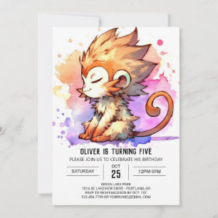  Chic Online Monkey Birthday Invitation