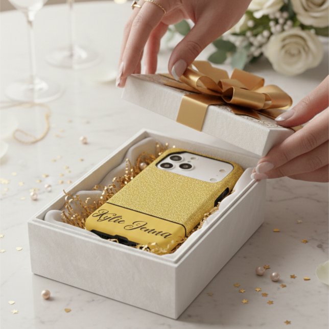 Chic or & noir design monogramme original personna (Créateur téléchargé)