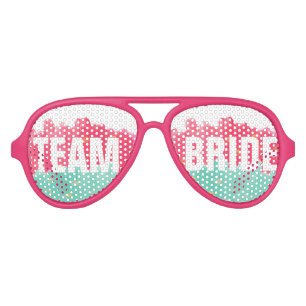 Chic or rose rayures mignonne Team Bride Lunettes 