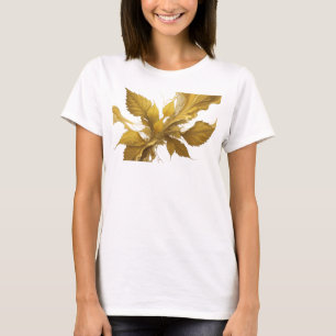 Chic Orange Abstract Leaves Art Print T-Shirt