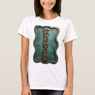 Chic Orange ADVENTURE Print T-Shirt