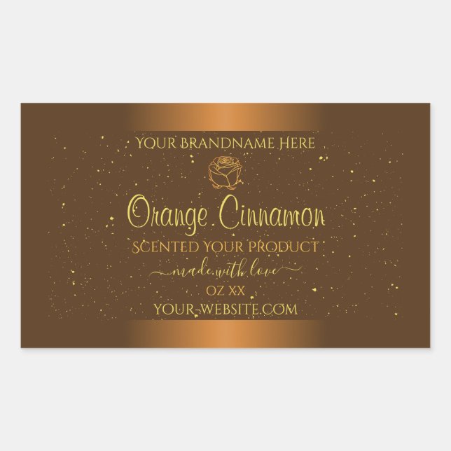Chic Orange Brown produit Étiquette or Parties sci (Devant)