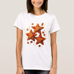 Chic Orange GOLDEN STARS Bold Design T-Shirt