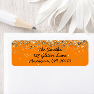 Chic Orange Script Parties scintillant Mariage Adr