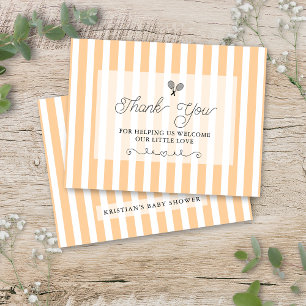 Chic Orange Striped Tennis Preppy Thank You Cards