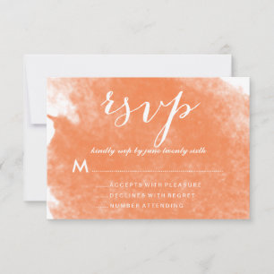 CHIC ORANGE WATERCOLOR WEDDING RSVP CARDS