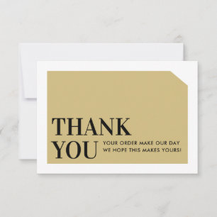 CHIC ORDER INSERT business thank you gold black Card
