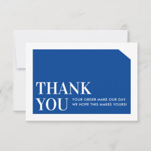 CHIC ORDER INSERT business thank you royal blue Card