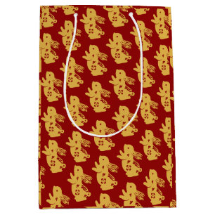 Chic Oriental Elegance for New Year Chinese Gold Medium Gift Bag