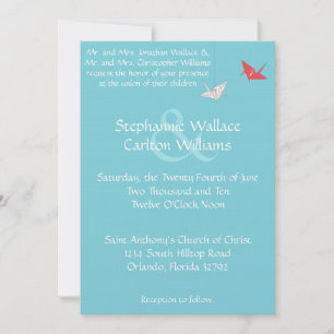 Chic Origami Birds Faire-part de mariage