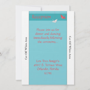 Chic Origami Birds Wedding Reception Card