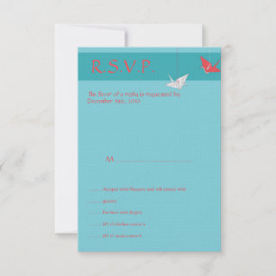 Chic Origami Birds Wedding RSVP Card