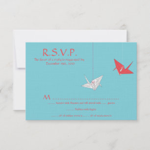 Chic Origami Birds Wedding RSVP Card