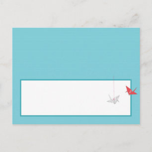 Chic Origami Birds Wedding Writable Place Card