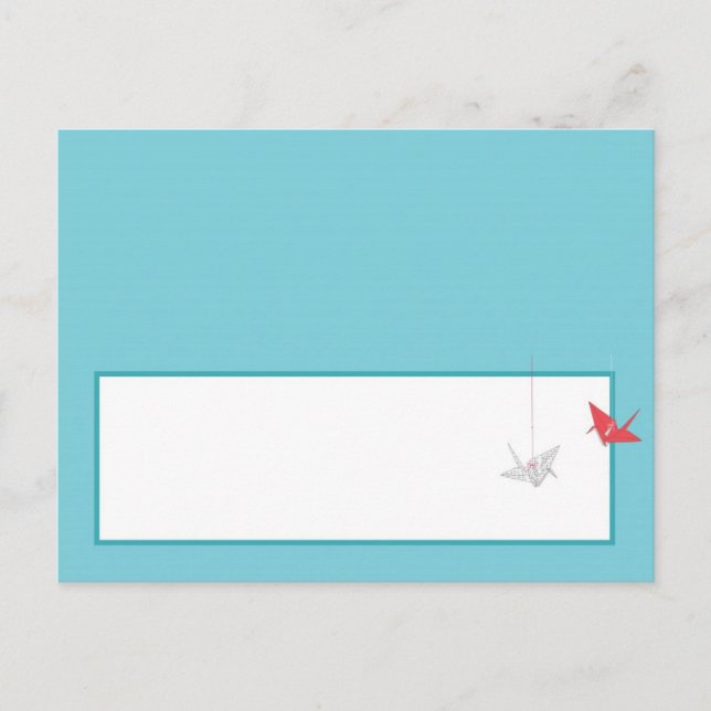 Chic Origami Birds Wedding Writable Place Card (Front)
