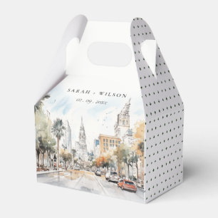 Chic Orlando Florida Skyline Watercolor Wedding Favor Box