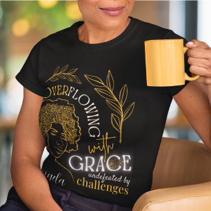 Chic Overflowing with Grace Blooming Afro Hair T-Shirt