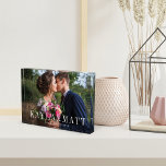 Chic Overlay | Personalized Wedding Photo Block<br><div class="desc">Elegant wedding photo block features your favourite horizontal or landscape oriented wedding photo. Your names appear in chic white block lettering as a text overlay with your wedding date beneath.</div>