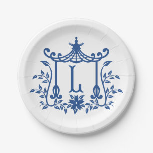 Chic Pagoda Monogram L Paper Plate