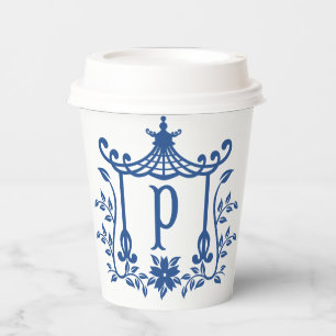 Chic Pagoda Monogram P Paper Cups