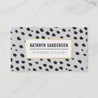 CHIC paint dabs strokes dots black gold pale grey Business Card