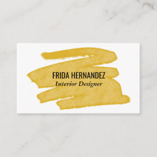 Chic Paint Stripes Elegant Mustard Minimal Earthy  Business Card