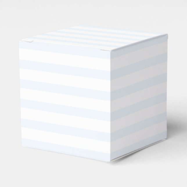 Chic pale blue and white stripes modern elegant favor box (Front Side)