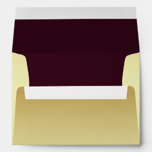 Chic Pale Gold and Burgundy Custom Envelopes