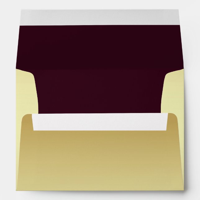 Chic Pale Gold and Burgundy Custom Envelopes (Back (Bottom))