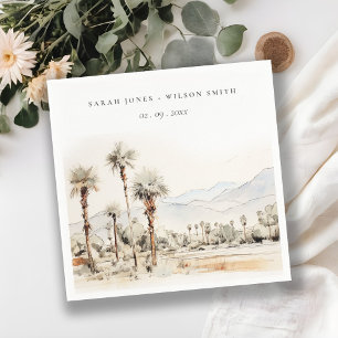 Chic Palm Springs California Landscape Wedding Napkin