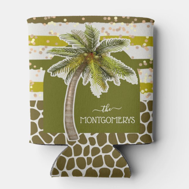 Chic Palm Tree Can Cooler (Back)