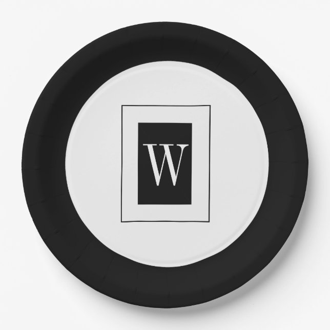 CHIC PAPER PLATE_BLACK/WHITE PLATE (Front)