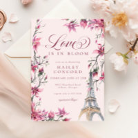 Chic Paris Cherry Blossom Pink Bridal Shower