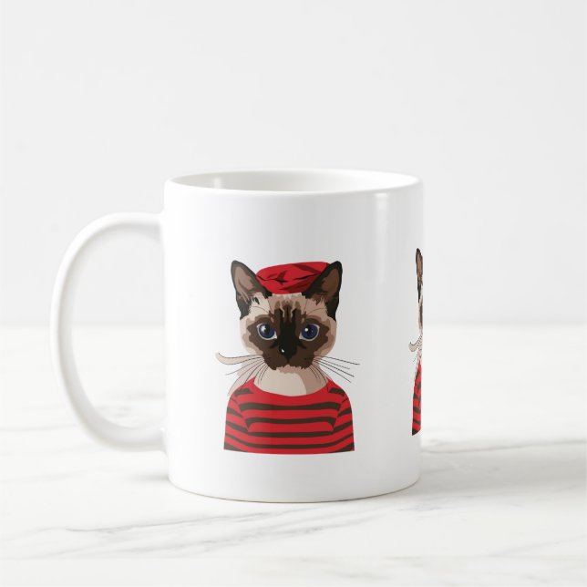 Chic Parisian Cat Mug (Left)