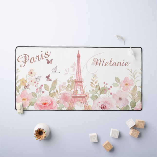 Chic Parisian Personalized Desk Mat (Kids Table)