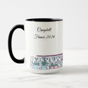 Chic Parisian Window Haussmann Style Custom Name Mug