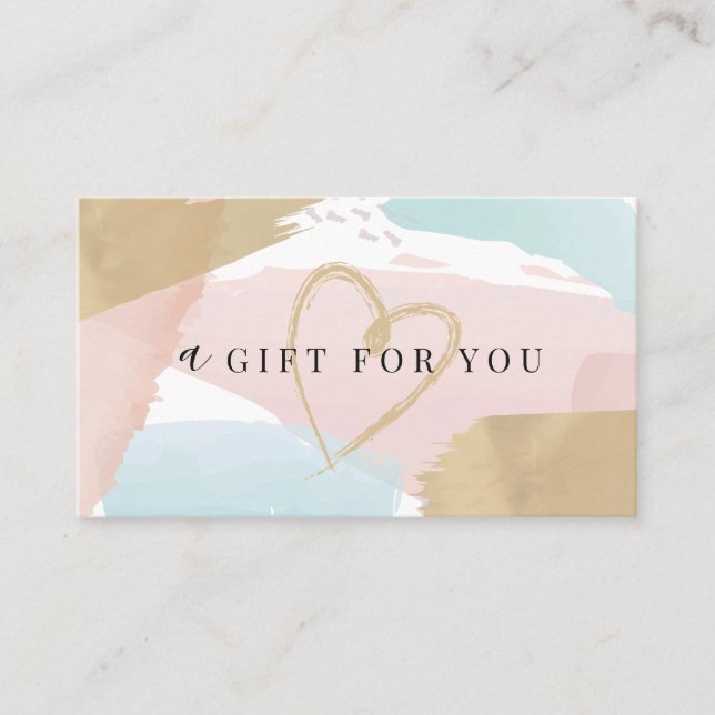 Chic Pastel Aquarelle & Certificat Cadeau Or (Devant)