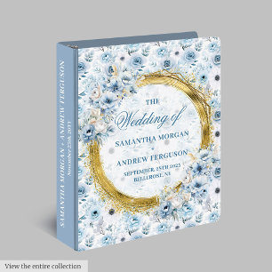 Chic Pastel Blue Floral Mariage Classeur