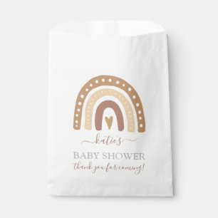Chic Pastel Brown Rainbow Boho Baby Shower Favour Bag