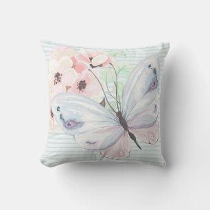 Chic Pastel Butterfly Throw Pillow