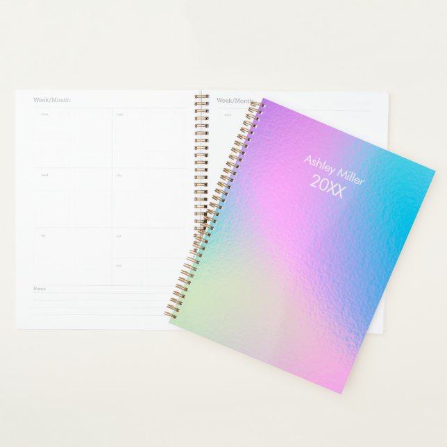 Chic Pastel Holographic Customize Planner (Display)
