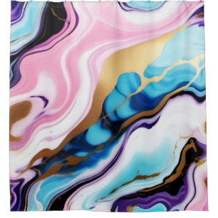 Chic Pastel pink blue purple gold Faux Marble 