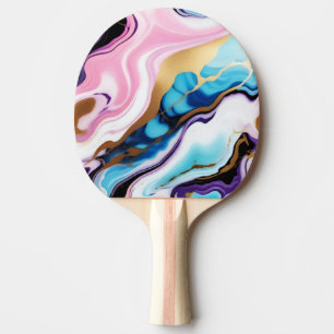 Chic Pastel pink blue purple gold Faux Marble  Ping Pong Paddle