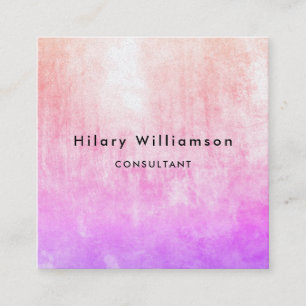 Chic Pastel Pink Lilac Lavender Grunge Texture Square Business Card
