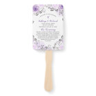 Chic Pastel Purple Floral Wedding Program Hand Fan