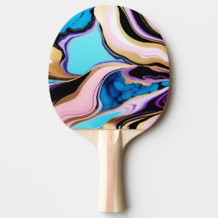 Chic Pastel purple pink blue gold Faux Marble  Ping Pong Paddle